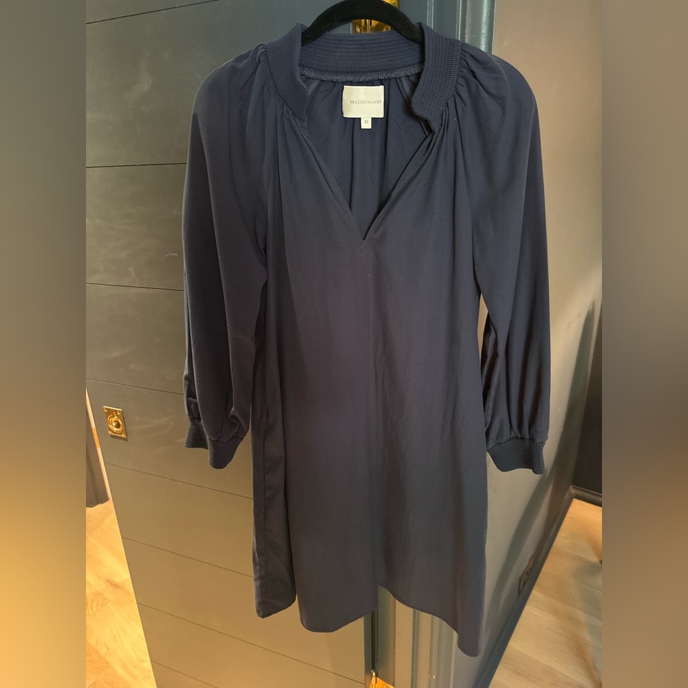 Brochu Walker XS Navy Blue Long Sleeve Dress